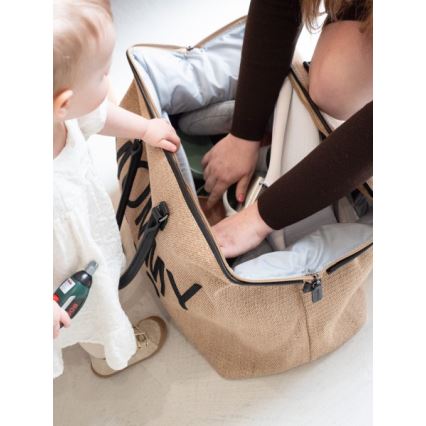 Childhome - Bolso cambiador MOMMY BAG RAFFIA LOOK beige