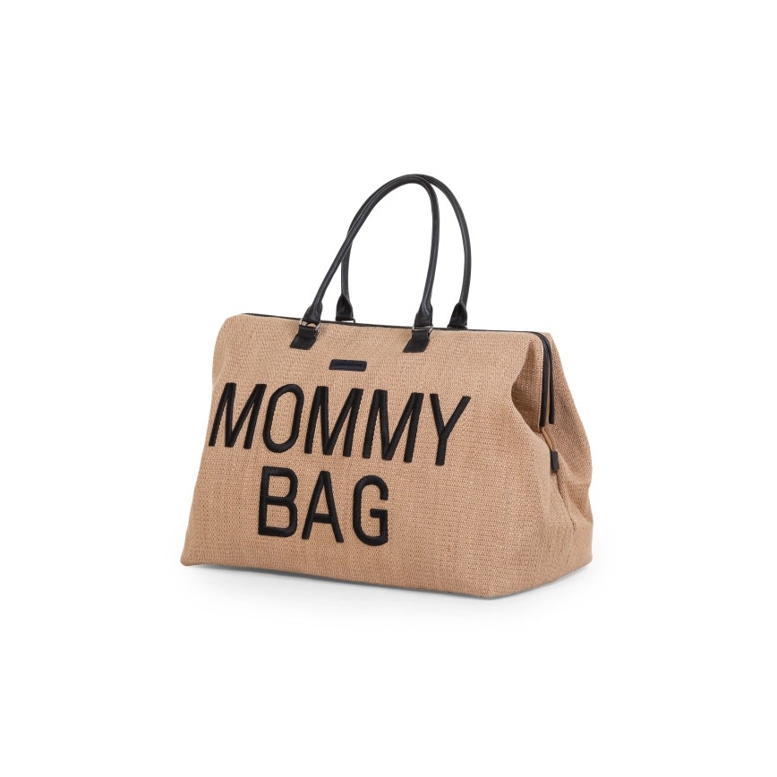 Childhome - Bolso cambiador MOMMY BAG RAFFIA LOOK beige