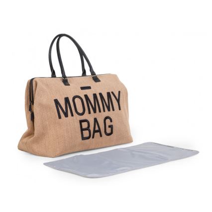 Childhome - Bolso cambiador MOMMY BAG RAFFIA LOOK beige