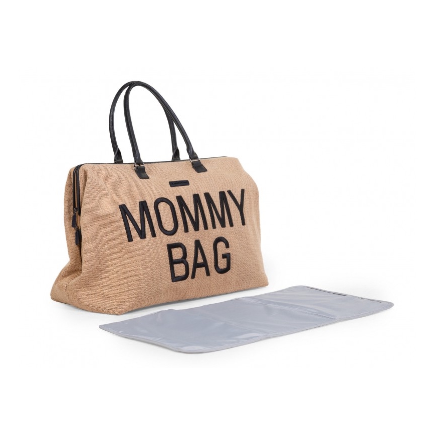 Childhome - Bolso cambiador MOMMY BAG RAFFIA LOOK beige