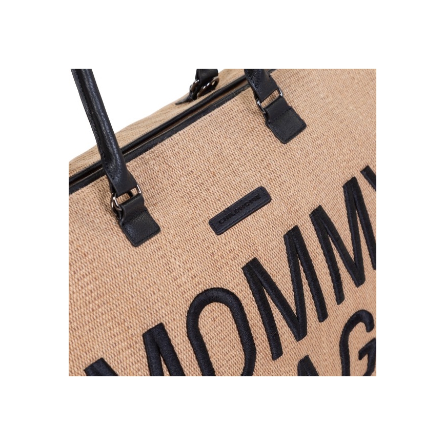 Childhome - Bolso cambiador MOMMY BAG RAFFIA LOOK beige