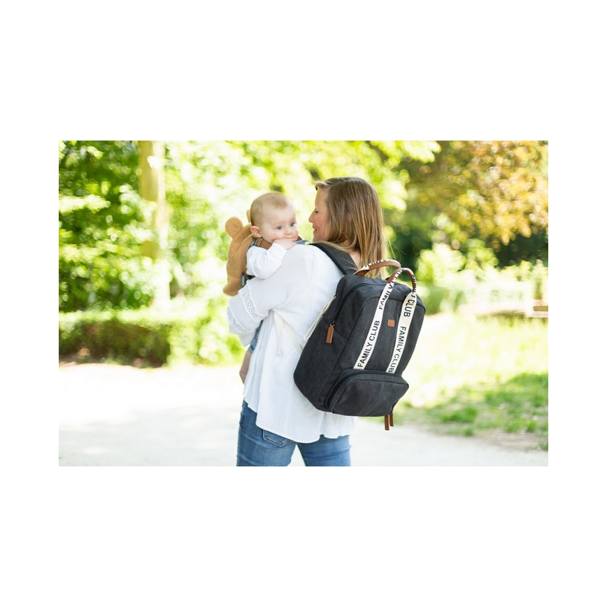 Childhome - Mochila de Pañales para Bebé FAMILY CLUB negro