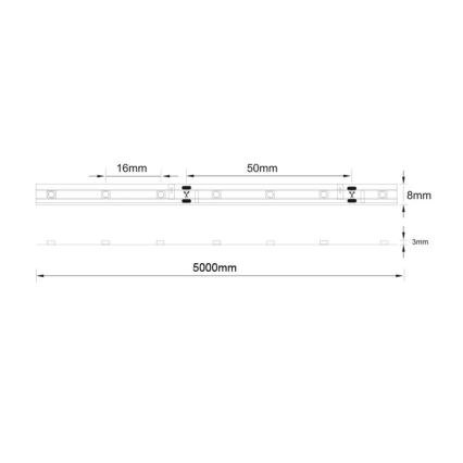 Cinta LED baño 5m 8,5W /12V IP44 3000K