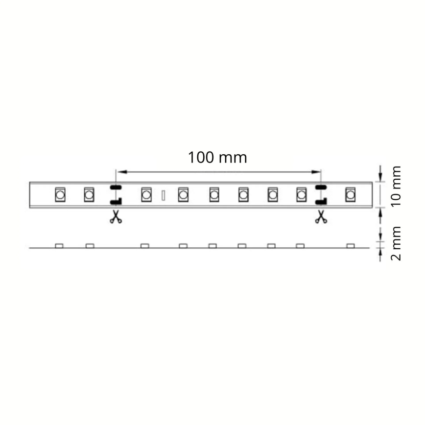 Cinta LED baño 5m LED/45W/12V IP65 blanco