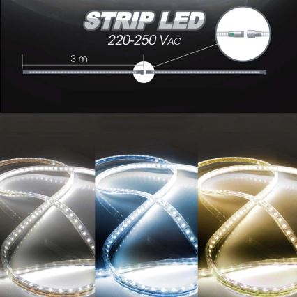 Cinta LED EASY CONNECT LED/14,4W/230V 3m IP67 blanco frío
