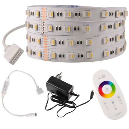 Cinta LED RGBW regulable 3m LED/22W/24/230V + mando a distancia