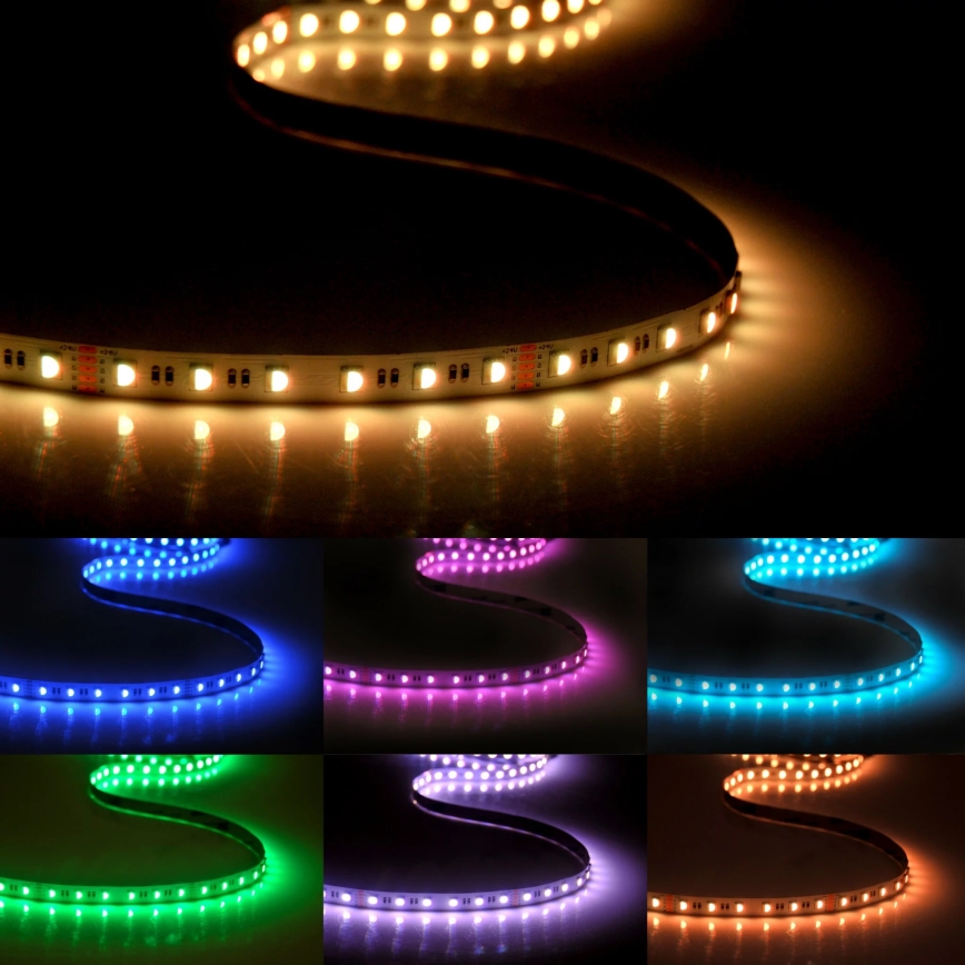 Cinta LED RGBW regulable 3m LED/22W/24/230V + mando a distancia
