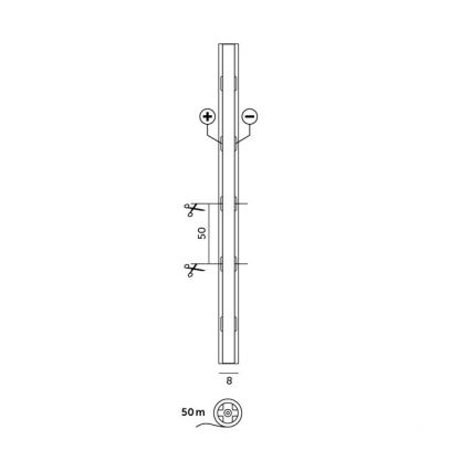 Cinta LED TRAMO LED/500W/24V 50 m 3000K