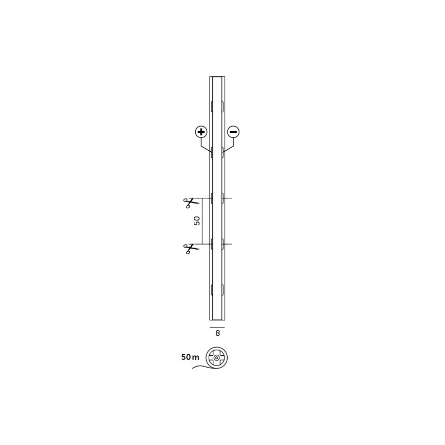 Cinta LED TRAMO LED/500W/24V 50 m 3000K
