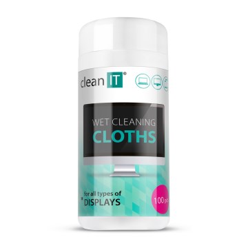 CLEAN IT CL-141 - Toallitas húmedas para limpieza de pantallas 100 pz