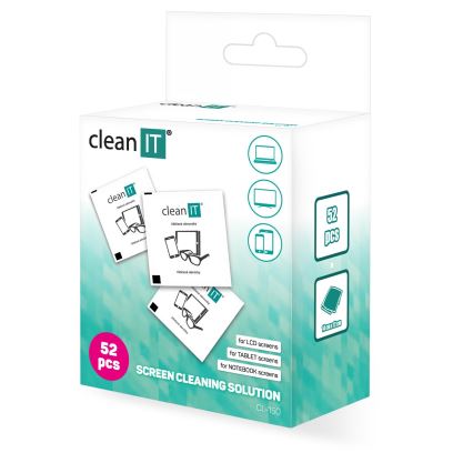 CLEAN IT CL-150 - Toallitas húmedas individuales para limpieza 52 pz