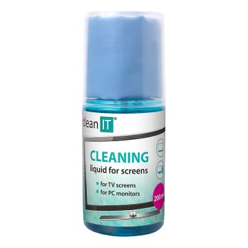 CLEAN IT CL-180 - Solución de limpieza para pantallas con paño 200 mm