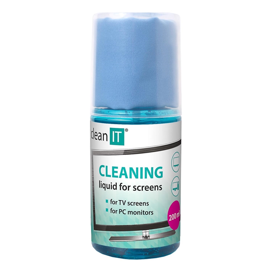 CLEAN IT CL-180 - Solución de limpieza para pantallas con paño 200 mm