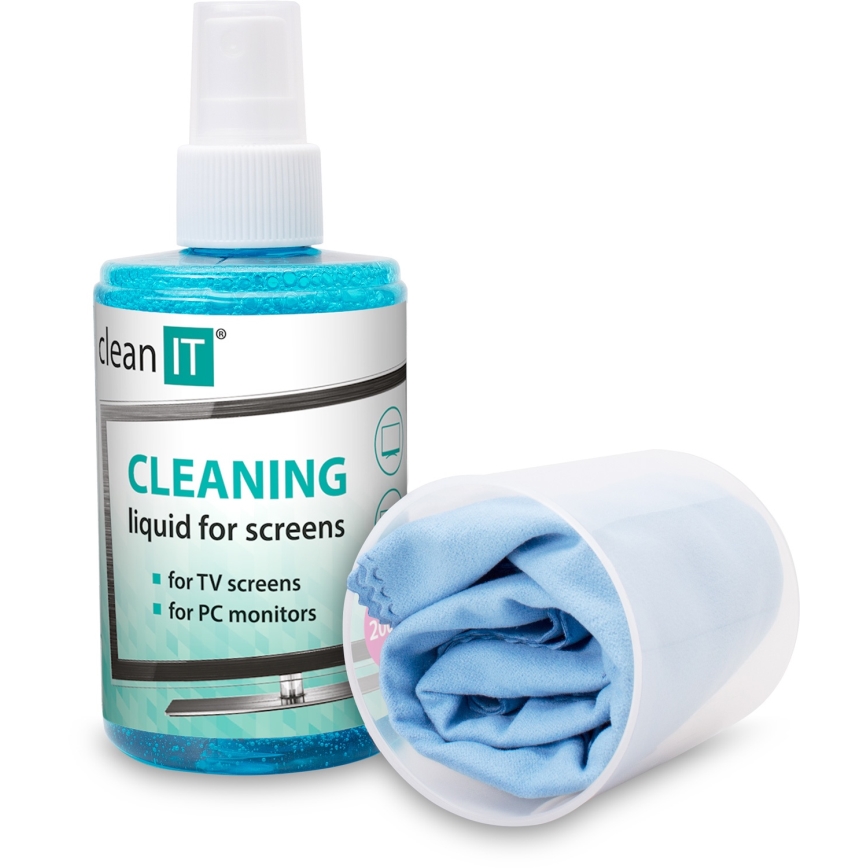 CLEAN IT CL-180 - Solución de limpieza para pantallas con paño 200 mm