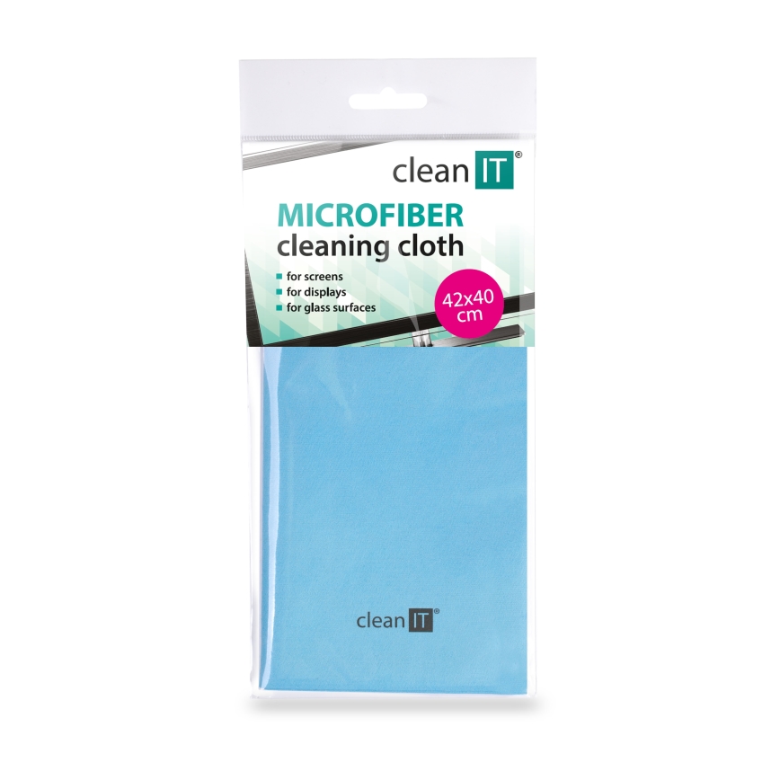 CLEAN IT CL-700 - Paño de limpieza de microfibra 40x42 cm azul