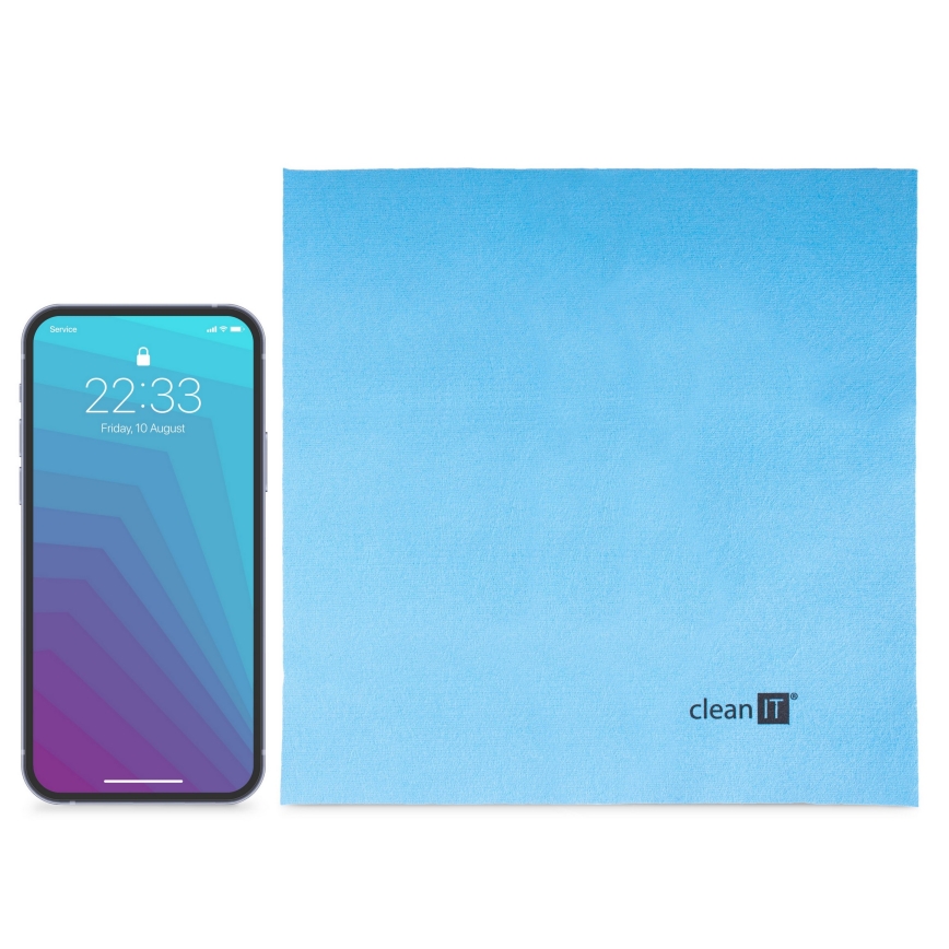 CLEAN IT CL-710 - Paño de limpieza de microfibra 19x19 cm azul
