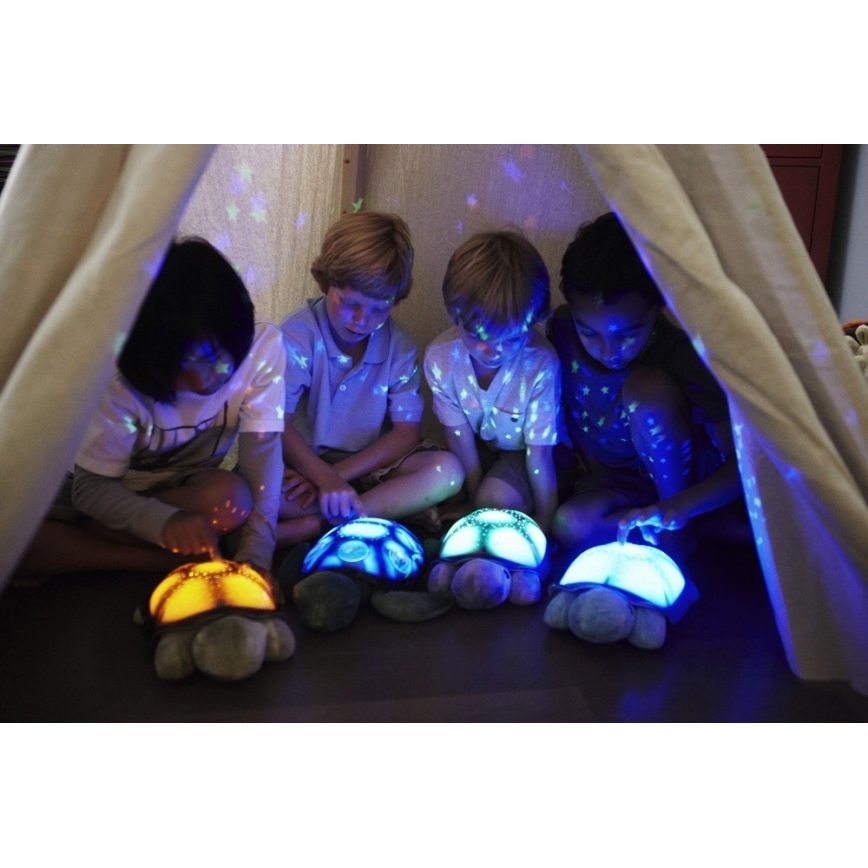 Cloud B - Lámpara de noche infantil con proyector 3xAA tortuga azul