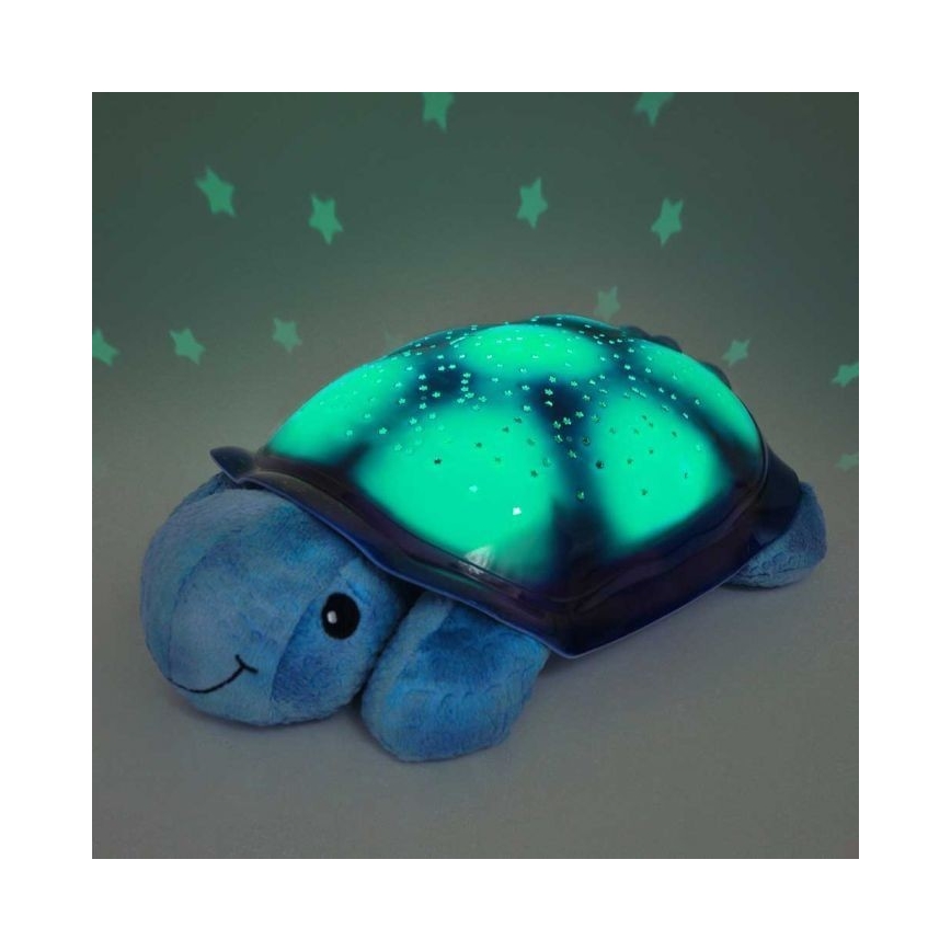 Cloud B - Lámpara de noche infantil con proyector 3xAA tortuga azul
