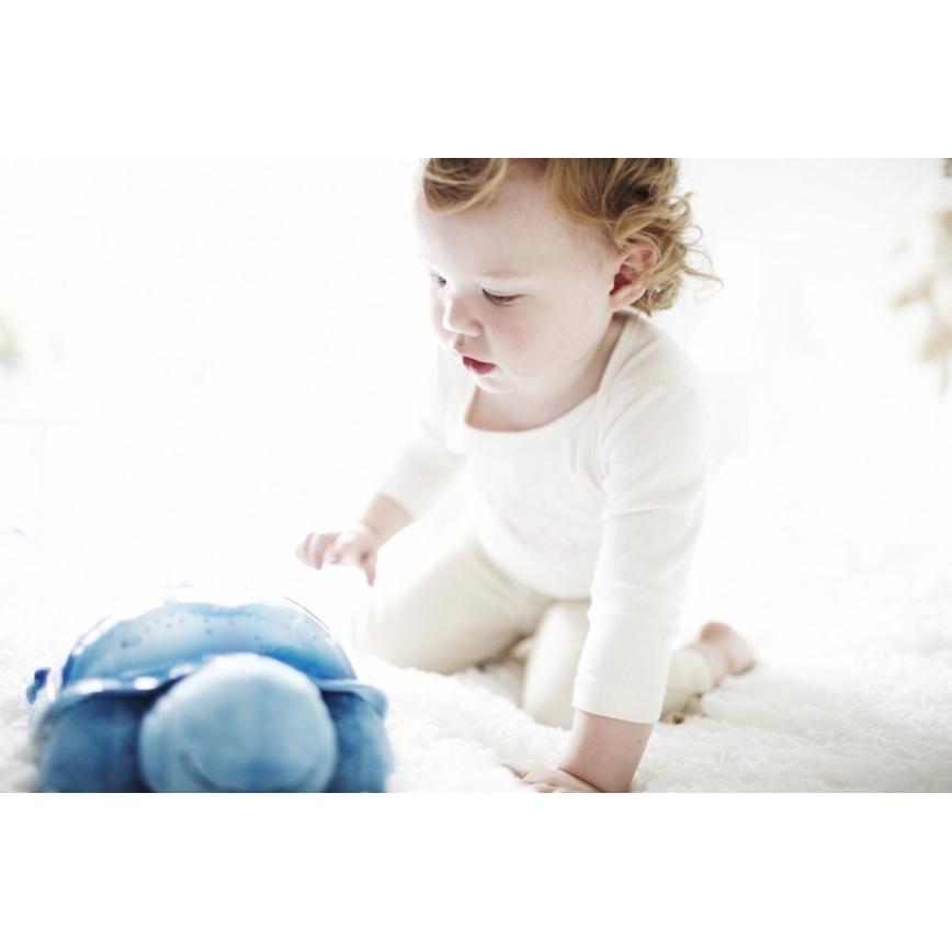 Cloud B - Lámpara de noche infantil con proyector 3xAA tortuga azul