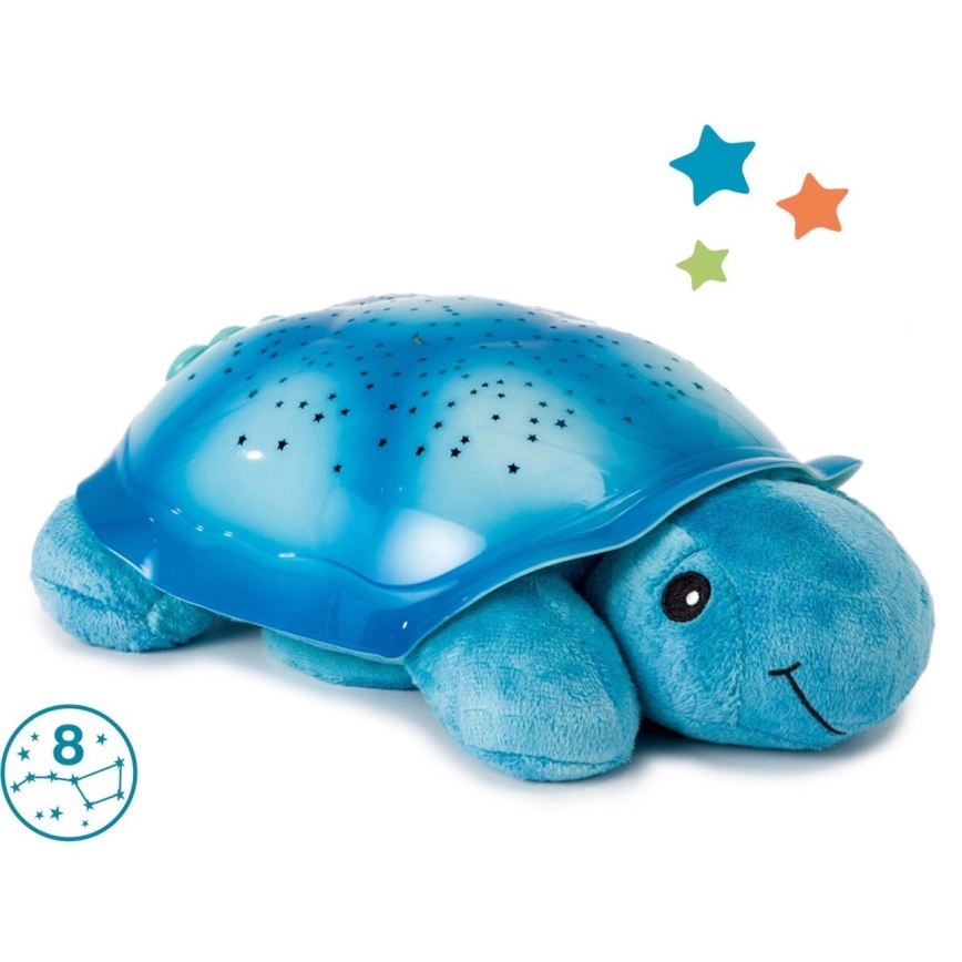 Cloud B - Lámpara de noche infantil con proyector 3xAA tortuga azul