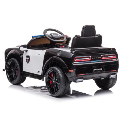 Coche eléctrico Dodge Challenger Coche de policía 50W/4500 mAh  negro/blanco