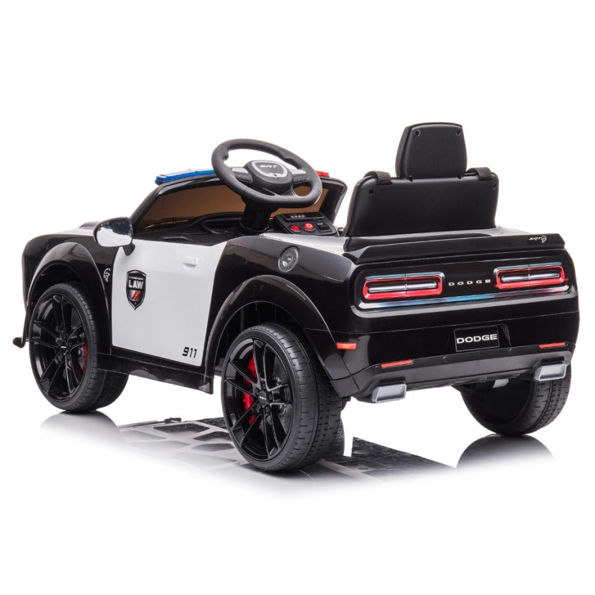 Coche eléctrico Dodge Challenger Coche de policía 50W/4500 mAh  negro/blanco