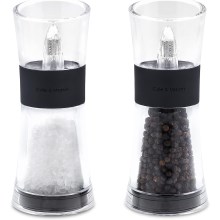 Cole&Mason - Juego de molinillos de sal y pimienta FLIP 2 piezas 15,4 cm negro