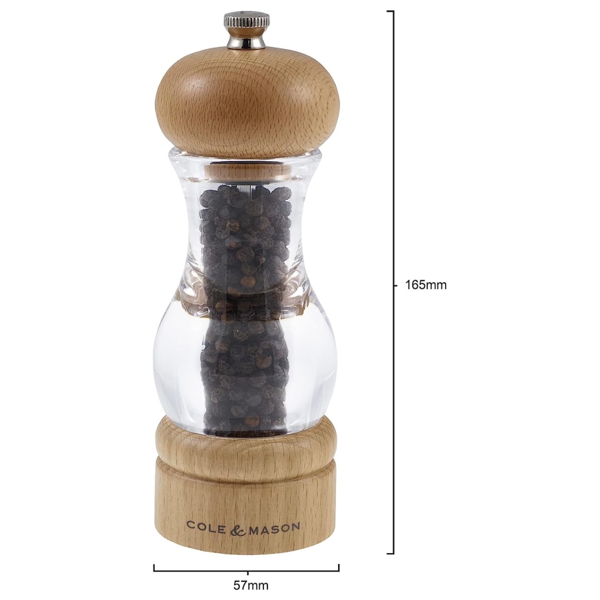 Cole&Mason - Juego de molinillos de sal y pimienta HAYA 2 piezas haya 16,5 cm