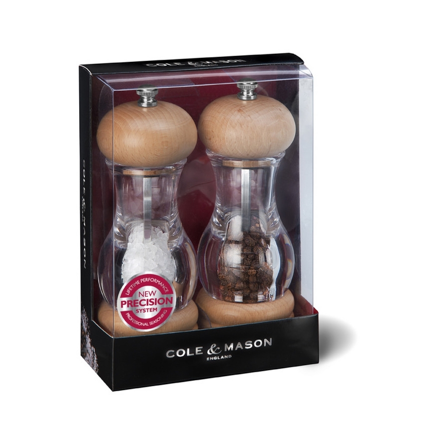 Cole&Mason - Juego de molinillos de sal y pimienta HAYA 2 piezas haya 16,5 cm