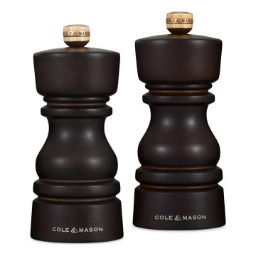 Cole&Mason - Juego de molinillos de sal y pimienta LONDON 2 pz 13 cm haya/marrón