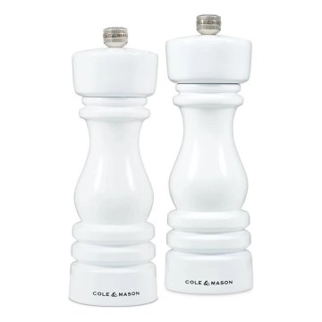 Cole&Mason - Juego de molinillos de sal y pimienta LONDON 2 pz 18 cm haya/blanco