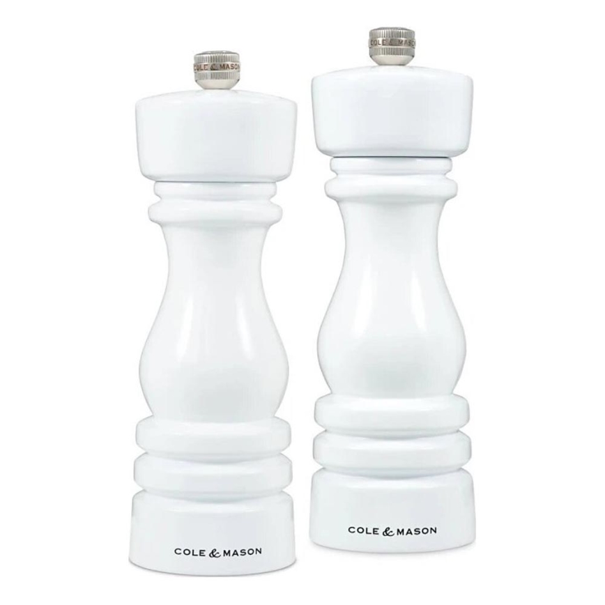 Cole&Mason - Juego de molinillos de sal y pimienta LONDON 2 pz 18 cm haya/blanco