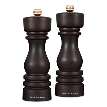 Cole&Mason - Juego de molinillos de sal y pimienta LONDON 2 pz 18 cm haya/marrón