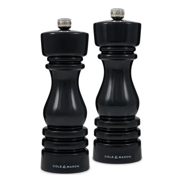 Cole&Mason - Juego de molinillos de sal y pimienta LONDON 2 pz 18 cm haya/negro