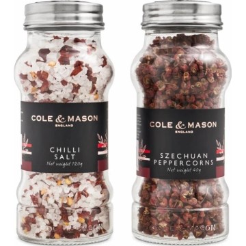 Cole&Mason - Juego de regalo Sal aromática de chile y pimienta de Sichuan