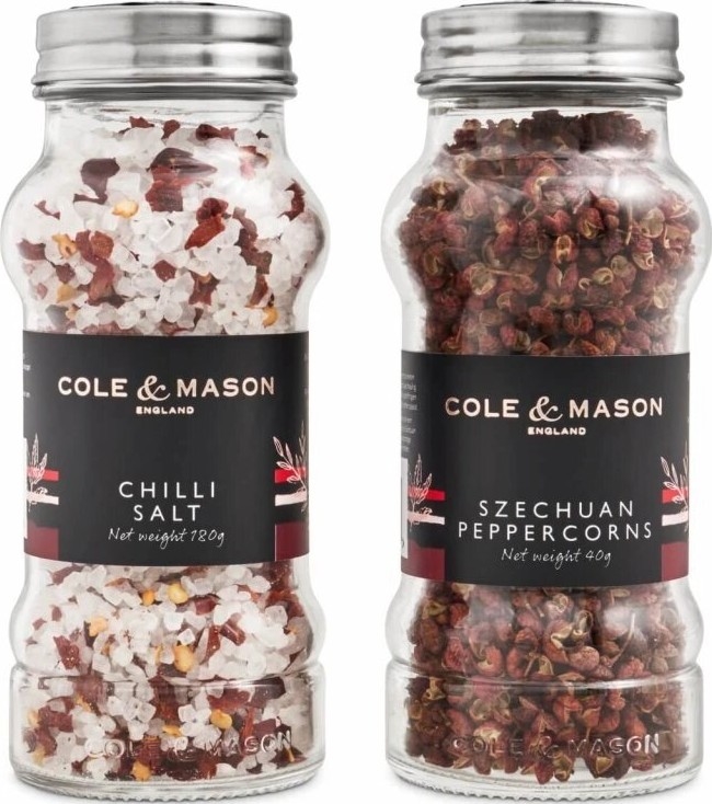 Cole&Mason - Juego de regalo Sal aromática de chile y pimienta de Sichuan