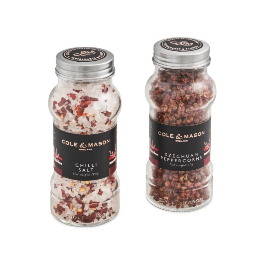 Cole&Mason - Juego de regalo Sal aromática de chile y pimienta de Sichuan