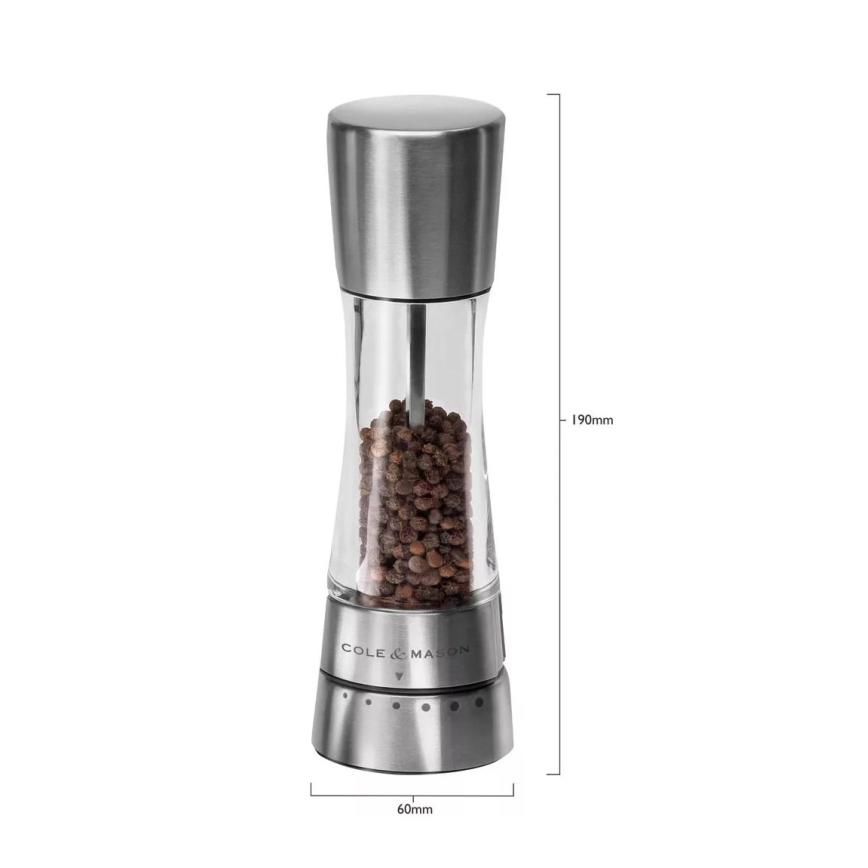 Cole&Mason - Molinillo de pimienta DERWENT 19 cm cromo brillante