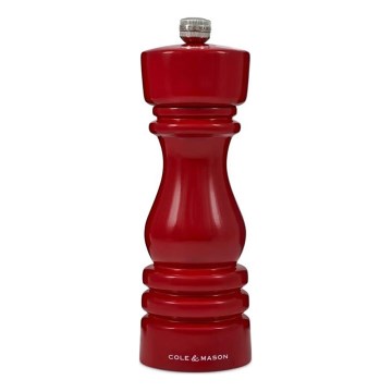Cole&Mason - Molinillo de sal LONDON 18 cm haya/rojo