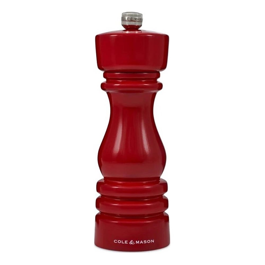 Cole&Mason - Molinillo de sal LONDON 18 cm haya/rojo