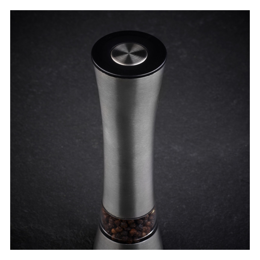 Cole&Mason - Eléctrico salt or pepper grinder BURFORD 4xAAA 18 cm cromo mate