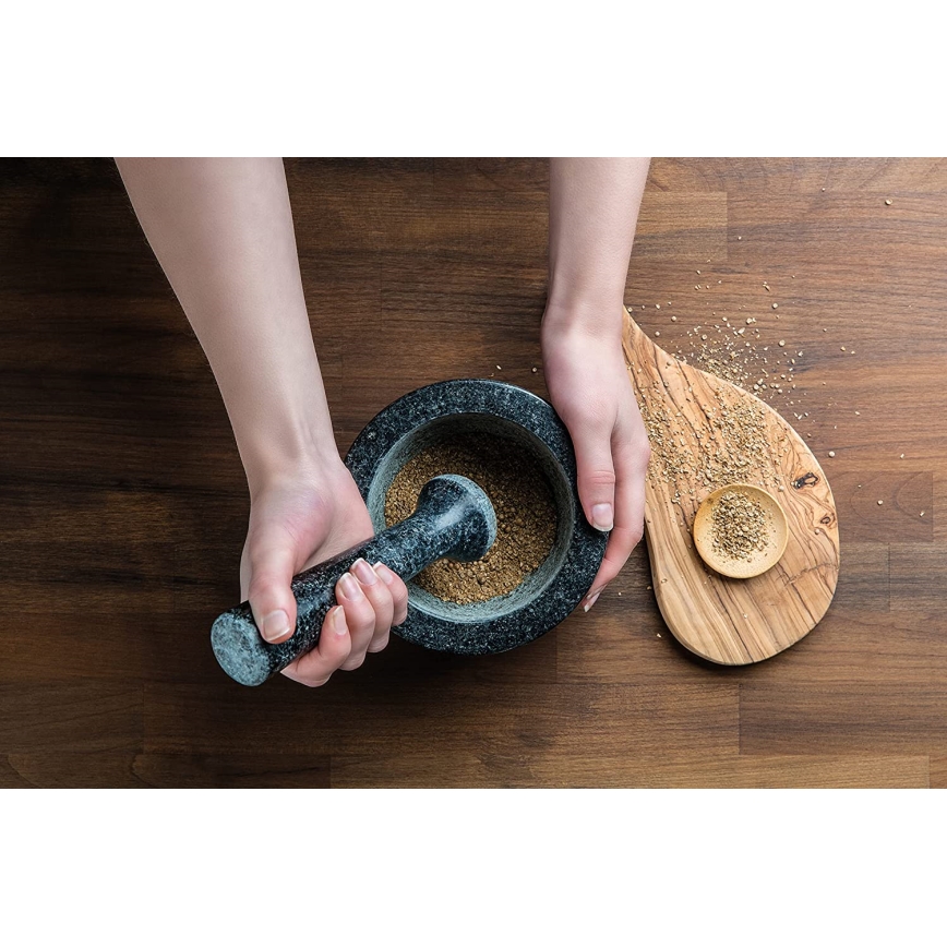 Cole&Mason - Mortero de granito con pilón GRANITE diá. 18 cm granito/negro