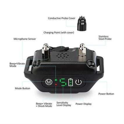 Collar anti ladridos para perros 52cm 3,7V 300 mAh IP67