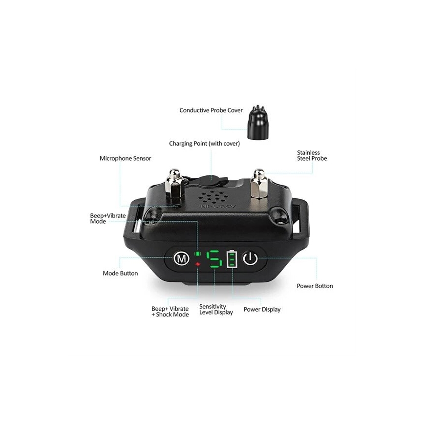 Collar anti ladridos para perros 52cm 3,7V 300 mAh IP67