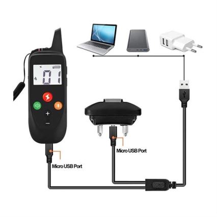 Collar de adiestramiento eléctrico para perros 52cm 500m 3,7V 300 mAh IP67