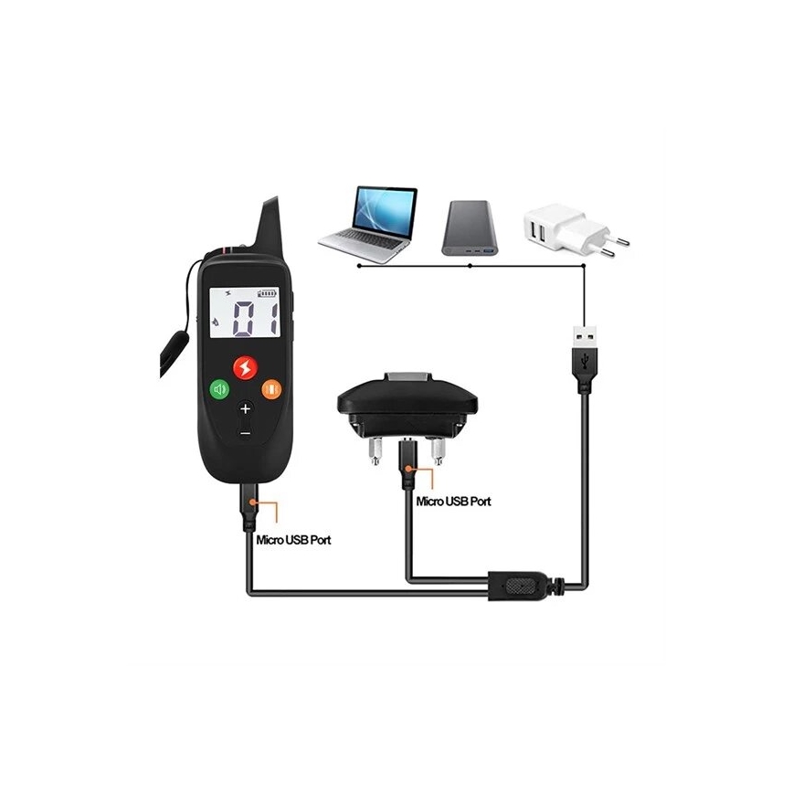 Collar de adiestramiento eléctrico para perros 52cm 500m 3,7V 300 mAh IP67