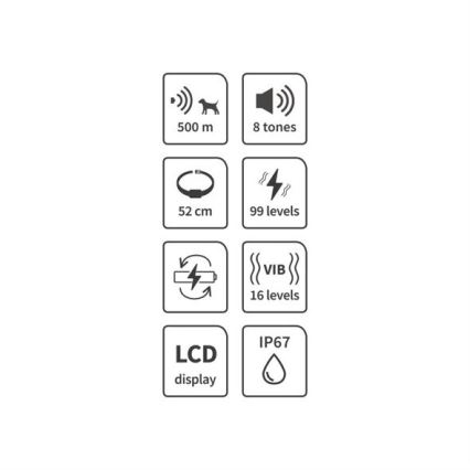Collar de adiestramiento eléctrico para perros 52cm 500m 3,7V 300 mAh IP67