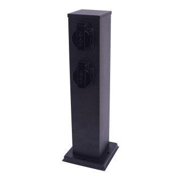 Columna de enchufe para exterior 2Z SCHUKO 230V IP44 40 cm negro