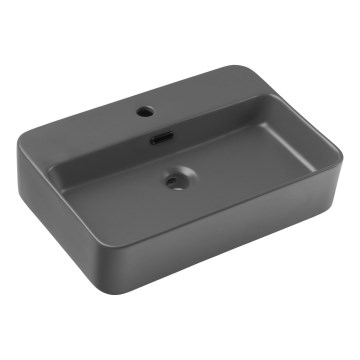 COMAD TRUST 2 MATT DARK GREY ( E-6282 ) - Lavabo sobre encimera TRUST 55x38 cm cerámica/mate gris