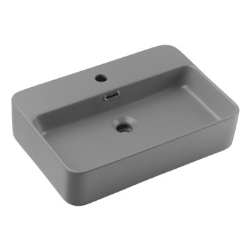 COMAD TRUST 2 MATT LIGHT GREY ( E-6282 ) - Lavabo sobre encimera TRUST 55x38 cm cerámica/mate gris